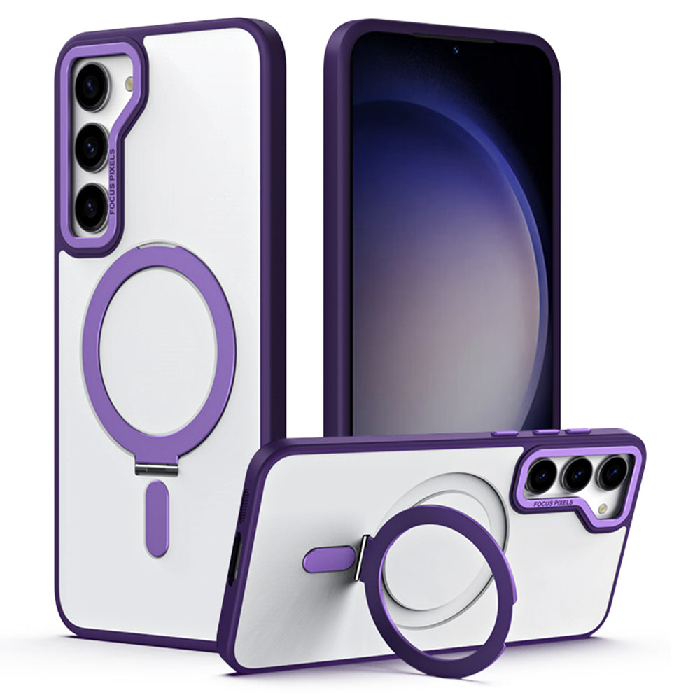 For Samsung Galaxy S23 Ring Kickstand Magnetic Phone Case TPU Acrylic Matte Phone Cover For Samsung Galaxy S23 Ring Kickstand Magnetic Phone Case TPU Acrylic Matte Phone Cover
